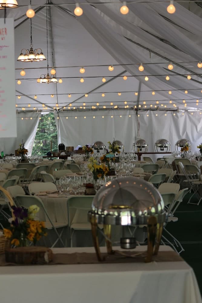 Outdoor banquet area