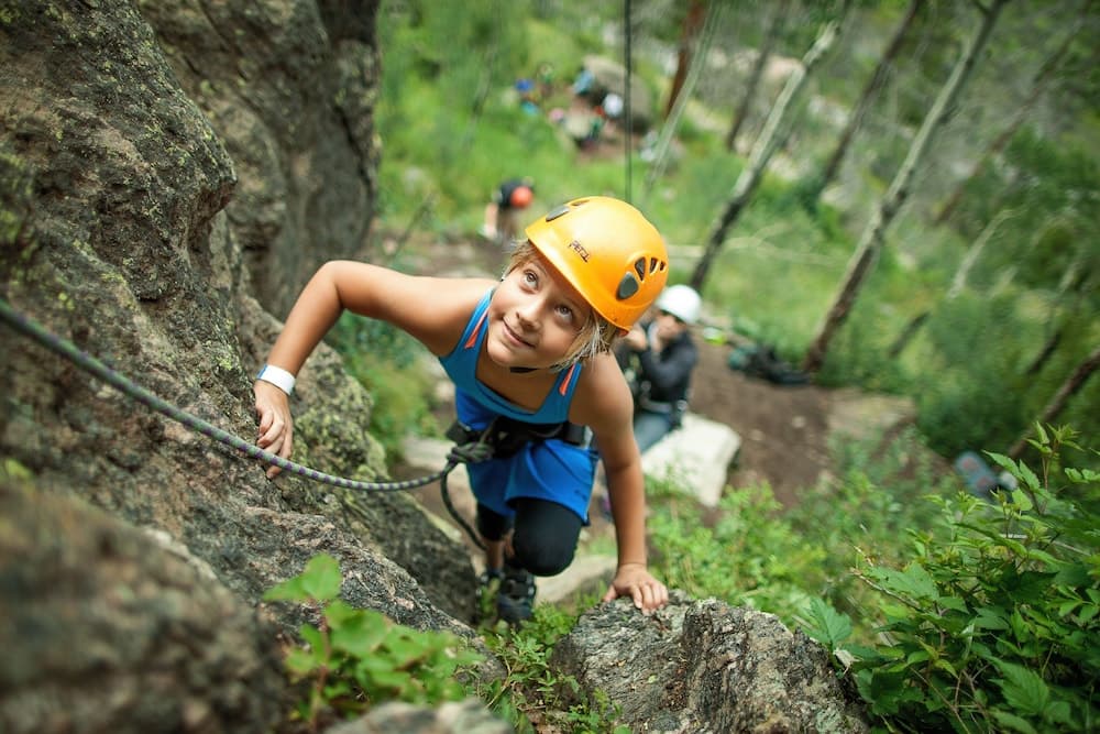 Outdoor rock climbing
