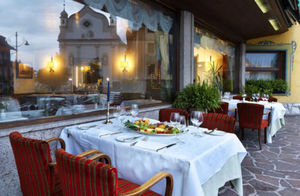 Outdoor banquet area