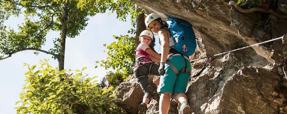 Outdoor rock climbing