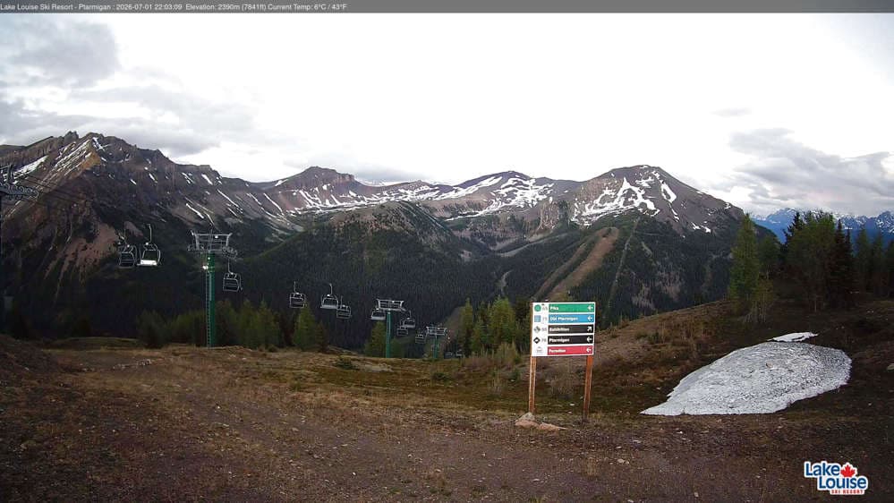 Lake Louise Mountain Top of Ptarmigan Cam