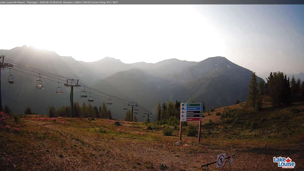 Lake Louise Mountain Top of Ptarmigan Cam