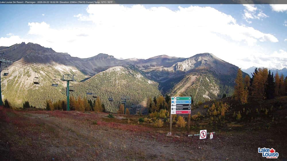 Lake Louise Mountain Top of Ptarmigan Cam